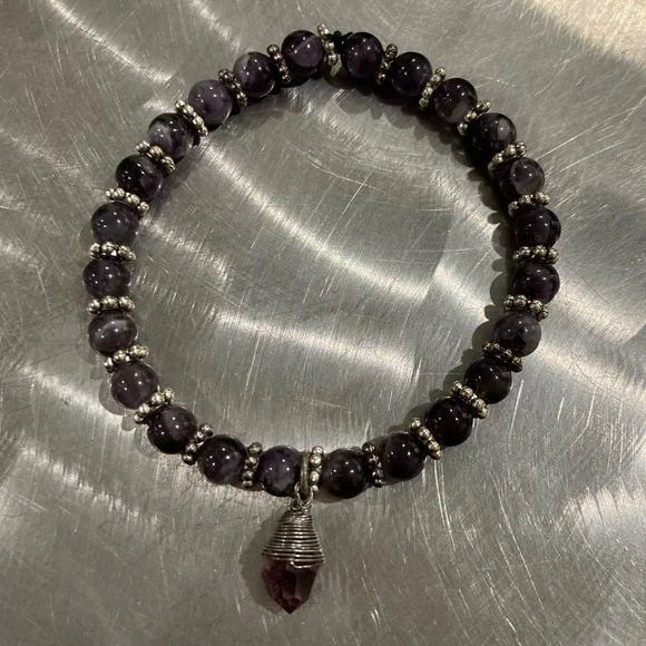 Amethyst beaded bracelet - Picture 1 of 2